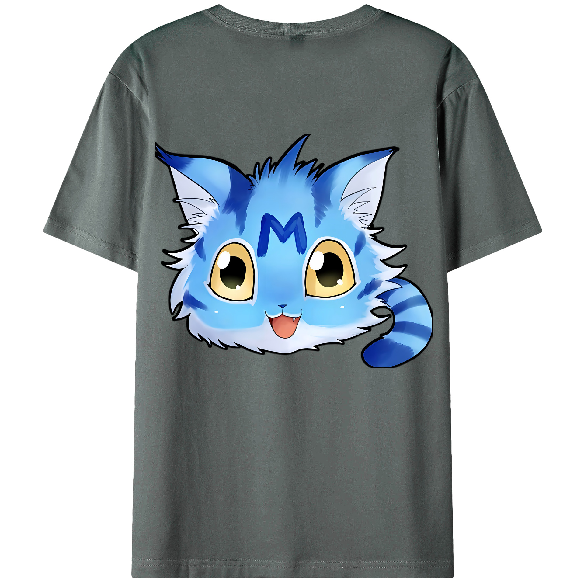 （画像用） Digimon デジタルモンスター/デジモン 綿100％ メンズ半袖Tシャツ（バックプリント） 通気性